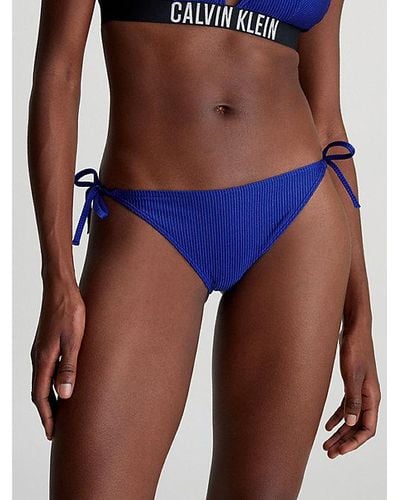 Calvin Klein Parte de abajo de bikini con lazadas - Intense Power - Azul