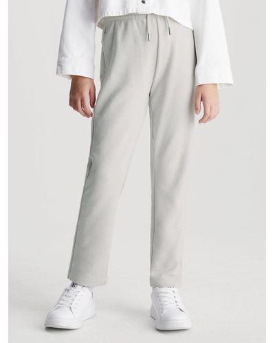 Calvin Klein Pantalon de jogging en tissu éponge avec logo pour enfant - Blanc