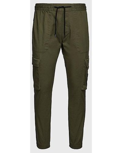 Calvin Klein Pantalones cargo skinny lavados - Verde