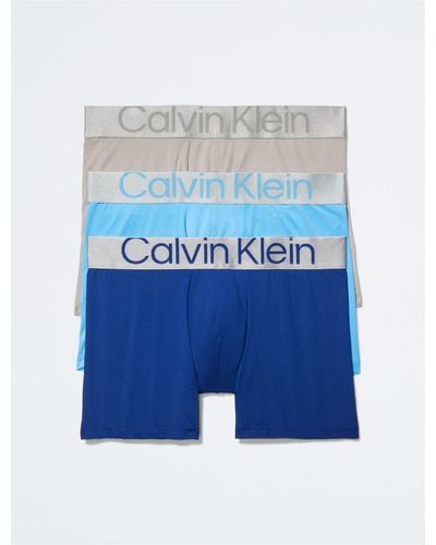 Calvin Klein Reconsidered Steel Micro 3-pack Low Rise Trunk - Blue