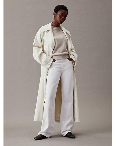 Calvin Klein Lässiges Sweatshirt aus Baumwoll-Frottee - Weiß