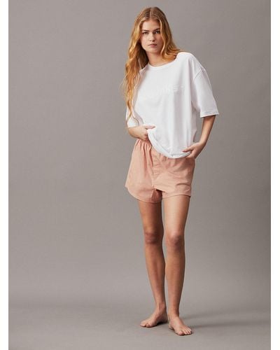 Calvin Klein Shorts Pyjama Set - Pure Cotton - White