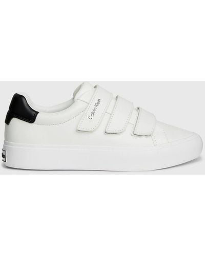 Calvin Klein Leather Velcro Trainers - White