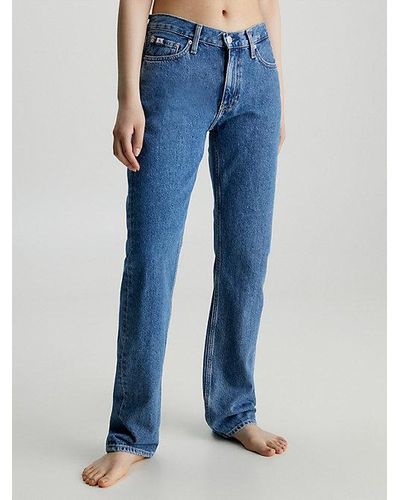 Calvin Klein Low Rise Straight Jeans - Blau