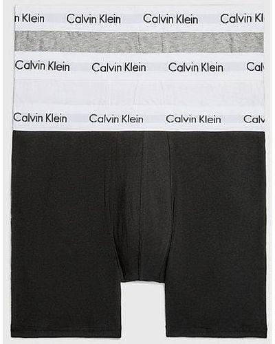 Calvin Klein 3 Pack Boxer Briefs - Cotton Stretch - - Multi - Men - M - Meerkleurig