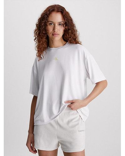 Calvin Klein Oversized T-Shirt mit Logo hinten - Weiß