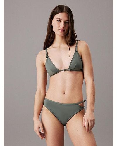Calvin Klein Triangel Bikini-Top - CK Micro Belt - Grau