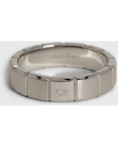 Calvin Klein Ring - Minimalistic Squares - Grijs