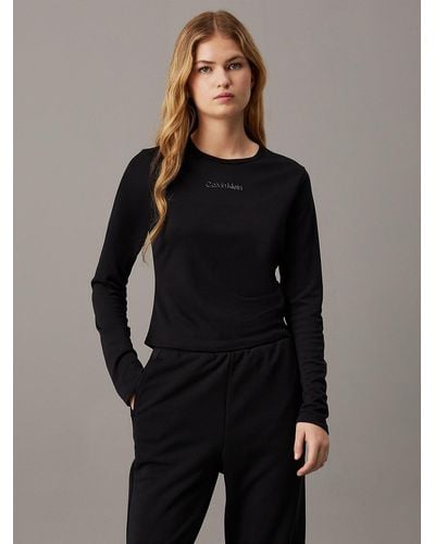 Calvin Klein Long Sleeve Gym T-shirt - Black