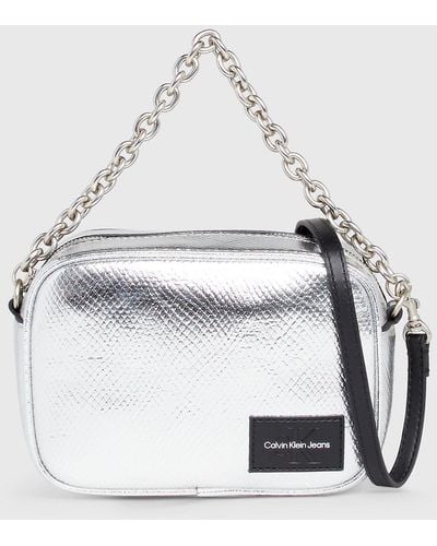 Calvin Klein Snakeskin Crossbody Bag - White