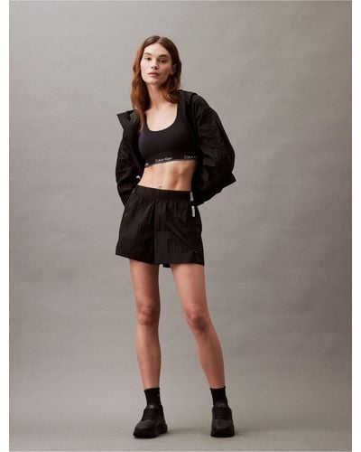 Calvin Klein Ck Sport Future Icon Crinkle Nylon Woven Shorts - Brown