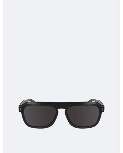 Calvin Klein Acetate Modified Rectangle Sunglasses - Gray
