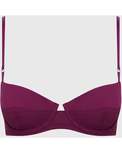 Calvin Klein Lift Balconette Bra - Minimalist Lace - Purple