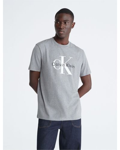 Calvin Klein Monogram Logo Crewneck T-shirt - Gray