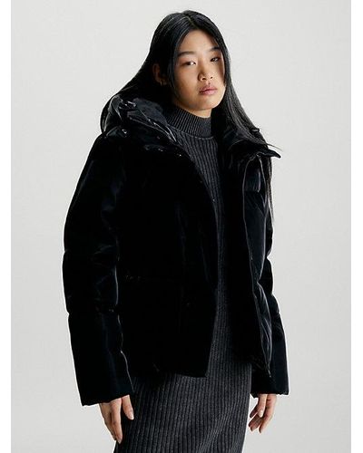 Calvin Klein Chaqueta de plumas holgada de brillo suave - Negro