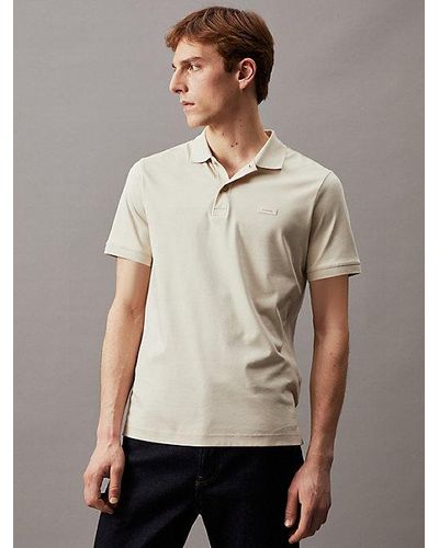 Calvin Klein Schmales Poloshirt - Weiß