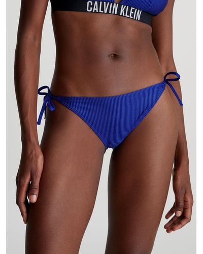 Calvin Klein Tie Side Bikini Bottoms - Intense Power - Blue