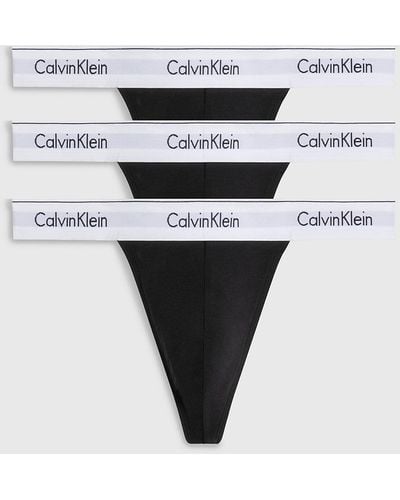 Calvin Klein 3 Pack Thongs - Modern Cotton - White