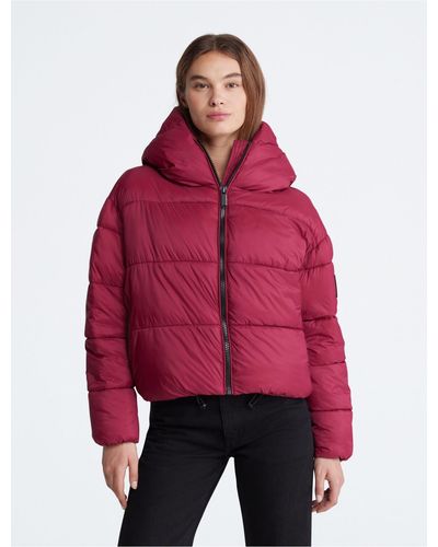 Calvin Klein Repreve® Short Boxy Puffer Jacket - Red