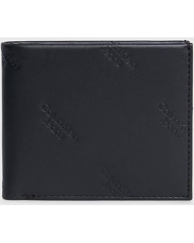 Calvin Klein Leather Logo Rfid Billfold Wallet - Black