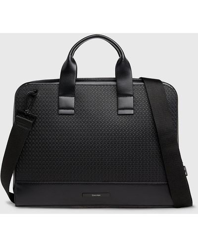 Calvin Klein Slim Logo Laptop Bag - Black