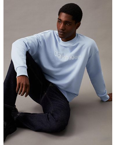 Calvin Klein Sweat-shirt avec logo - Bleu