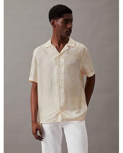 Calvin Klein Overhemd Van Gebloemde Zijde - Wit