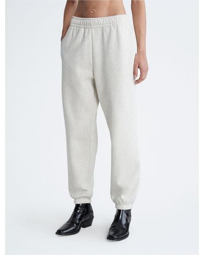 Calvin Klein Archive Logo Fleece Sweatpants - White