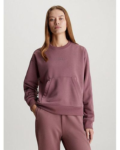 Calvin Klein Cropped Frans Terry Sweatshirt - Paars