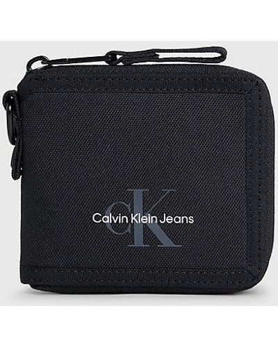 Calvin Klein Compacte Rfid Portemonnee Met Rits Rondom - Zwart