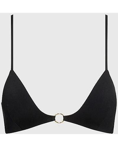 Calvin Klein Parte de arriba de bikini de triángulo moldeada - Core Solids - Negro