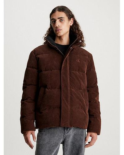 Calvin Klein Oversized Corduroy Pufferjack - Bruin