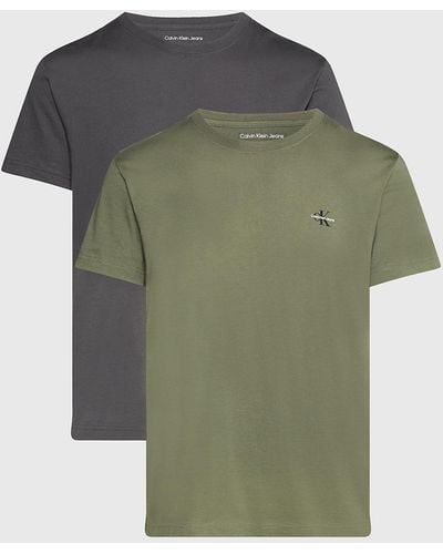 Calvin Klein 2 Pack Monogram T-shirts - Green