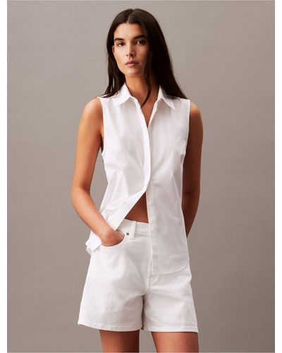 Calvin Klein 90s Fit Denim Shorts - White