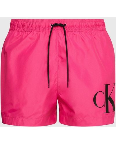 Calvin Klein Short de bain court avec cordon de serrage - CK Monogram - Rose