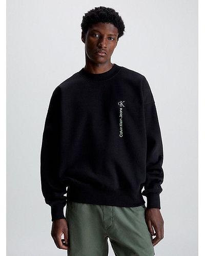 Calvin Klein Oversized Katoenen Sweatshirt - Zwart