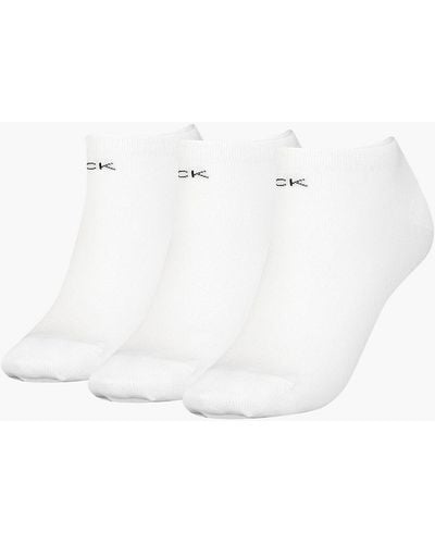 Calvin Klein 3 Pack Ankle Socks - - White - Women - One Size - Blanc