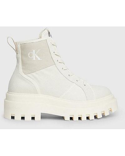 Calvin Klein Botas de lona con plataforma - Neutro