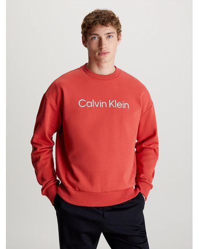 Calvin Klein Sweat-shirt avec logo - Rouge