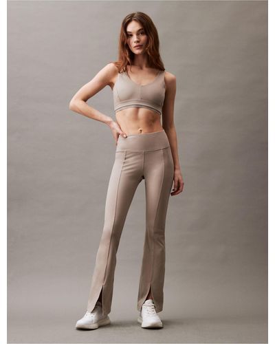 Calvin Klein Performance Embrace High Waist Flared Pants - Brown