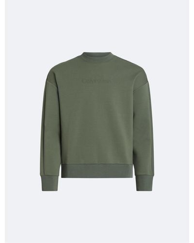 Calvin Klein Embossed Logo Crewneck Sweatshirt - Green