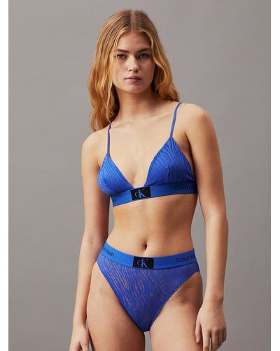 Calvin Klein Lace Triangle Bra - Ck96 - Blue