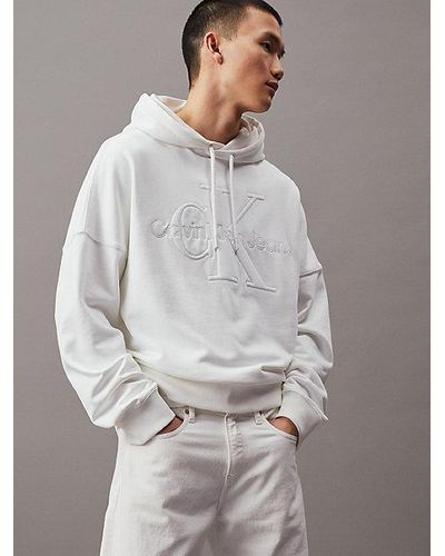 Calvin Klein Sudadera oversized con capucha y monograma - Gris
