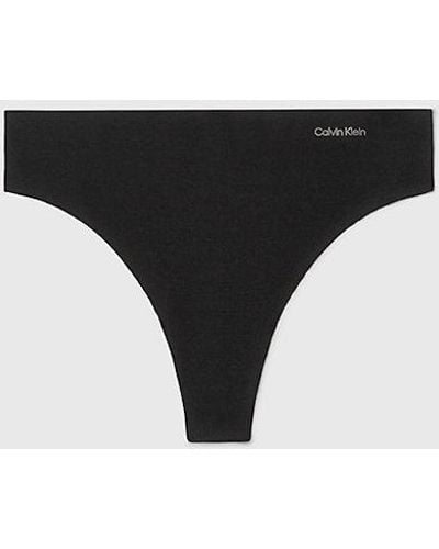 Calvin Klein String - Invisibles Cotton - Zwart