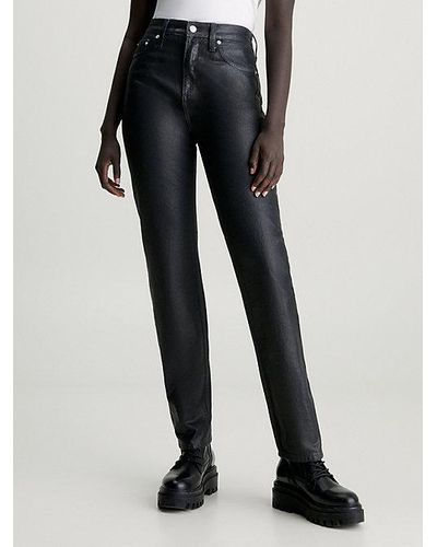Calvin Klein Slim Straight Gecoate Jeans - Zwart