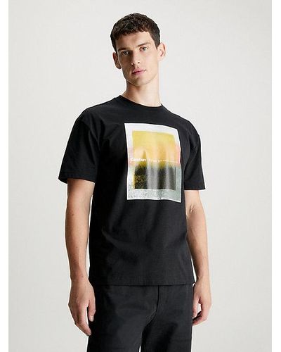 Calvin Klein T-shirt Met Grafische Print - Zwart