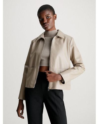 Calvin Klein Chaqueta con cremallera de cuello regenerado - Neutro