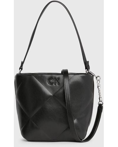 Calvin Klein Quilted 2-in-1 Bucket Bag - Black
