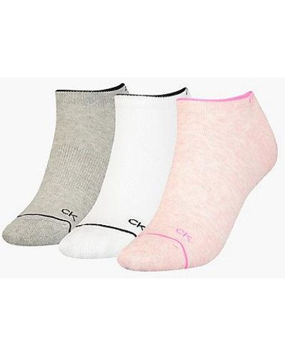 Calvin Klein Pack de 3 pares de calcetines tobilleros - Blanco