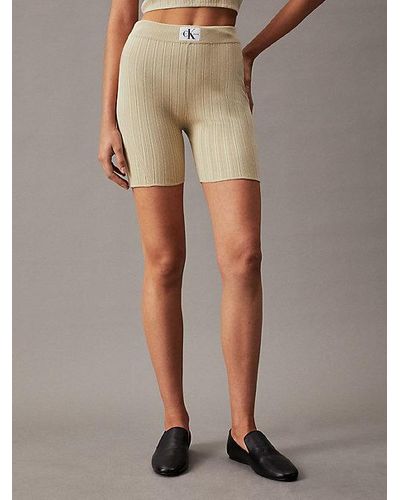 Calvin Klein Shorts aus weichem geripptem Lyocell - Natur